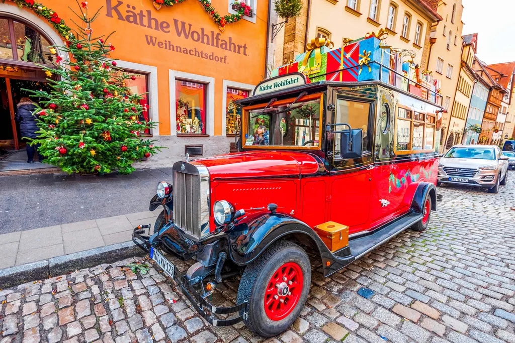 The Käthe Wohlfahrt Christmas Village shopfront on Herrngasse in Rothenburg